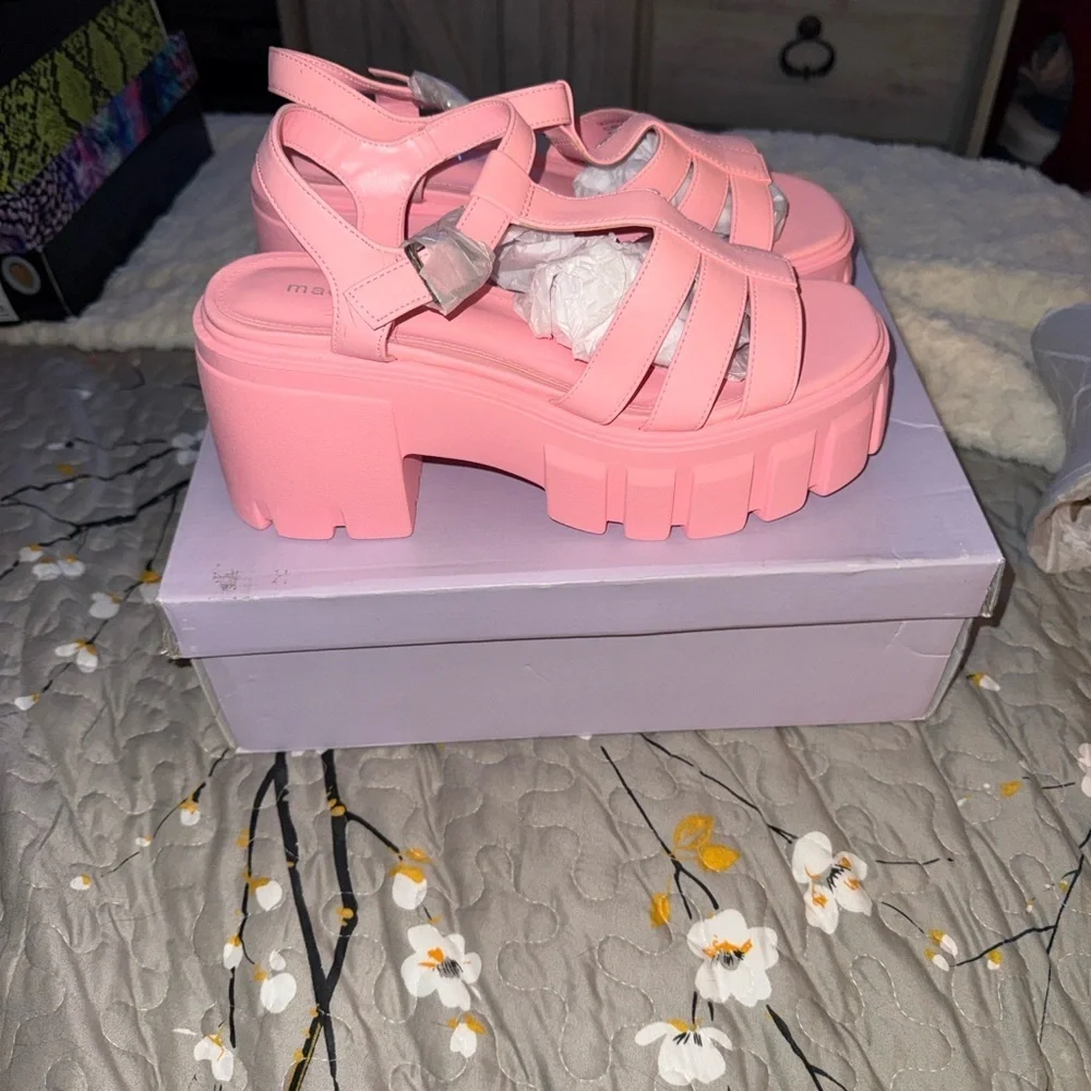 Madden Kids Pink Strappy Platform Sandals